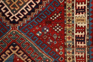 Rural, free & real. Charismatic village rug from the Caucasus. Somewhere in the Gazakh/Fakhralo area, 19th century. Great condition with good pile. Perfect, shining, living colors. More pieces here: http://rugrabbit.com/profile/5160   