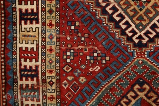 Rural, free & real. Charismatic village rug from the Caucasus. Somewhere in the Gazakh/Fakhralo area, 19th century. Great condition with good pile. Perfect, shining, living colors. More pieces here: http://rugrabbit.com/profile/5160   