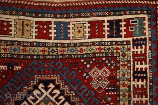 Rural, free & real. Charismatic village rug from the Caucasus. Somewhere in the Gazakh/Fakhralo area, 19th century. Great condition with good pile. Perfect, shining, living colors. More pieces here: http://rugrabbit.com/profile/5160   