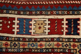 Rural, free & real. Charismatic village rug from the Caucasus. Somewhere in the Gazakh/Fakhralo area, 19th century. Great condition with good pile. Perfect, shining, living colors. More pieces here: http://rugrabbit.com/profile/5160   