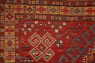 Rural, free & real. Charismatic village rug from the Caucasus. Somewhere in the Gazakh/Fakhralo area, 19th century. Great condition with good pile. Perfect, shining, living colors. More pieces here: http://rugrabbit.com/profile/5160   