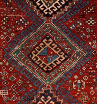 Rural, free & real. Charismatic village rug from the Caucasus. Somewhere in the Gazakh/Fakhralo area, 19th century. Great condition with good pile. Perfect, shining, living colors. More pieces here: http://rugrabbit.com/profile/5160   