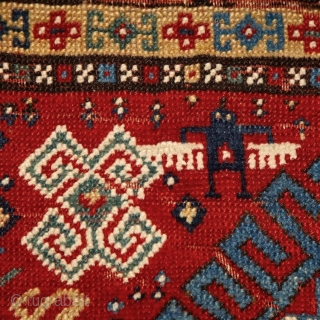 Rural, free & real. Charismatic village rug from the Caucasus. Somewhere in the Gazakh/Fakhralo area, 19th century. Great condition with good pile. Perfect, shining, living colors. More pieces here: http://rugrabbit.com/profile/5160   