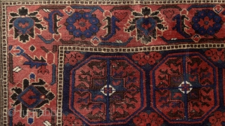 Baluch rug, east Persia, Ferdows area, juicy pile, beautiful border around softly trembling güls, oxidized browns, original fringes and side cords (goat hair) some worn at the bottom part. More pieces: http://rugrabbit.com/profile/5160 