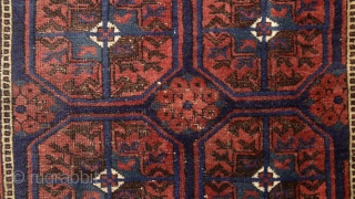 Baluch rug, east Persia, Ferdows area, juicy pile, beautiful border around softly trembling güls, oxidized browns, original fringes and side cords (goat hair) some worn at the bottom part. More pieces: http://rugrabbit.com/profile/5160 