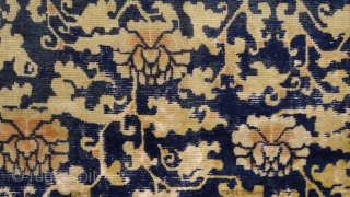 "Water surrounds the lotus flower, but does not wet its petals." - Gautama Buddha,
Ningxia carpet, ca. 17000 .... wool pile on cotton warps & wefts,super soft, floopy handle. A pleasure for the  ...