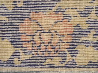 "Water surrounds the lotus flower, but does not wet its petals." - Gautama Buddha,
Ningxia carpet, ca. 17000 .... wool pile on cotton warps & wefts,super soft, floopy handle. A pleasure for the  ...