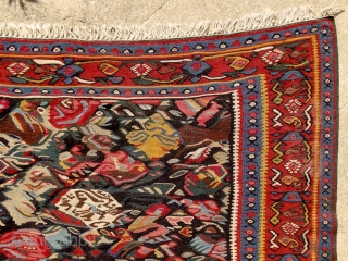 "Do not copy nature too much. Art is an abstraction." Paul Gauguin. Kurdish kilim, Senneh, Persia, ca. 1900. Intact, original, perfect condition. Extremly powerful, abstract drawing. Note the 2 hiding birds along  ...