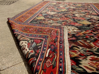 "Do not copy nature too much. Art is an abstraction." Paul Gauguin. Kurdish kilim, Senneh, Persia, ca. 1900. Intact, original, perfect condition. Extremly powerful, abstract drawing. Note the 2 hiding birds along  ...