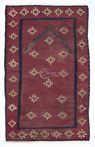 "We come spinning out of nothingness, scattering stars like dust."  Rumi (1207 - 1273) Sarköy/Pirot prayer kilim, early 1800's Ultra high res, professional photos are available on request. Photo credit ©  ...