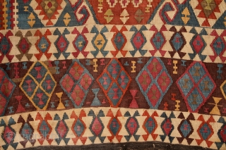 Kagizman Kilim, mid. 19th century, East Anatolia, 365x150cm
Beautiful saturated natural colors. Rare triple-bordure type. Wool on wool, some oxidized browns here and there, good overall condition.
more pictures here: https://picasaweb.google.com/pazyrikcarpet
Feel free to ask  ...