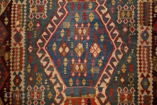 Kagizman Kilim, mid. 19th century, East Anatolia, 365x150cm
Beautiful saturated natural colors. Rare triple-bordure type. Wool on wool, some oxidized browns here and there, good overall condition.
more pictures here: https://picasaweb.google.com/pazyrikcarpet
Feel free to ask  ...