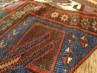 A shining icy blue/turquise oasis floating in the middle of the sand desert (undyed camel-hair wool) Charismatic Karapinar village rug, mid 19th century, Central Anatolia. A real village piece with rural touch  ...