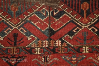 Beshir chuval, ca. 1850, wonderful colors, and super graphic, large scaling, rare ikat-like pattern, worn overall, worn overall, has seen more centuries, but still glorious, full with history, just like an old  ...