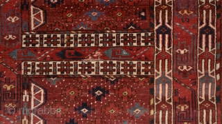 Yomud Ensi, 19th century. Mint condition, full juicy pile allover, original sides and kilim on both ends, original tassels. There are a few redone knots here&there, but it is really in mint  ...