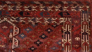 Yomud Ensi, 19th century. Mint condition, full juicy pile allover, original sides and kilim on both ends, original tassels. There are a few redone knots here&there, but it is really in mint  ...