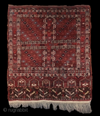 Yomud Ensi, 19th century. Mint condition, full juicy pile allover, original sides and kilim on both ends, original tassels. There are a few redone knots here&there, but it is really in mint  ...