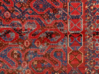 "The most beautiful thing we can experience is the mysterious. It is the source of all true art and all sciences." Albert Einstein 'Snake' Beshir main rug, mid 19th century, Turkmenistan. Complete  ...