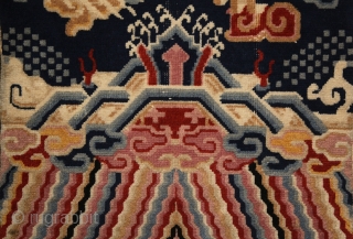 Tibetan pillar rug, mid 20th century, 220x70cm, wool on cotton, perfect condition, intact sides and ends and full, soft pile overall. other pieces on sale: http://rugrabbit.com/profile/5160 (photograph of the weaver: Oriental Rug  ...