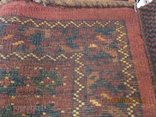 Full pile antique Turkoman torba, C 1900's. Originally had long fringes but they are gone. Pile has no repairs or moth damage. In excellent condition. 1'5" x 4'6". 

My cell is 707-536-5022  ...