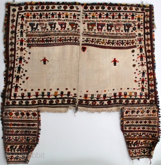 Qashga'i Horse Cover and Trapping Early 20th Century

The Horse Cover measures 176 x 170 cm and the Trapping 407 x 13 cm.

Both are in excellent condition although the cover has some staining  ...