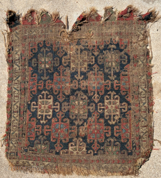 Shahsavan sumak khorjin face, 54 x 47 cm, old and noble, and has enjoyed a real life of lived tribal experience. Email: peparethos@xsmail.com