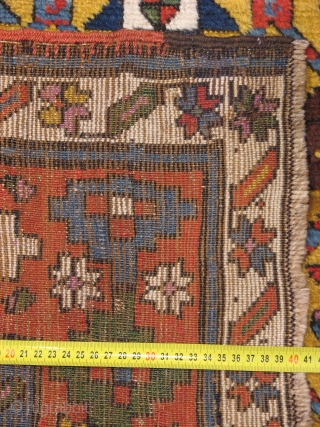 Gendje, Caucasus, 2,63 x 1,10 m, late 19th century.
In very good condition, high piles, some places are repaired, sides are original, endings are somewhat incomplete. Price on request.     