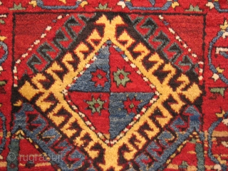 Shulaver, Caucasus, late 19th century. 2,00 x 1,12 m.
Original and even pile length everywhere, original edges, endings are just a little bit incomplete, negligible and tiny spots of old repairs. Price on  ...