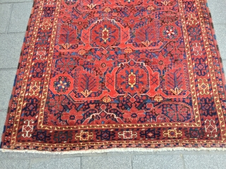 Beshir carpet, size: 2,66 x 1,42 m, generally in good condition with lots of tiny wrinkle wears, endings are redone with cotton.           