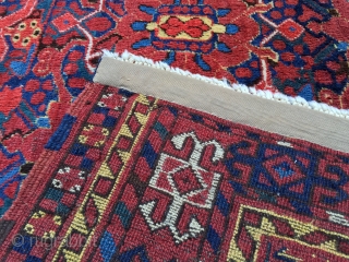 Beshir carpet, size: 2,66 x 1,42 m, generally in good condition with lots of tiny wrinkle wears, endings are redone with cotton.           