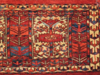 Tekke mafrash or kap, complete with flatwoven back. 
size= 1'0" x 1'10" , Inv# 17721

Collection of Dr. and Mrs. William T. Price           