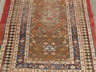South Caucasian or Northwest Persian rug, great old handle with many individuating features, small nuances, and eccentric drawing. Great weave and fabulous colors.          