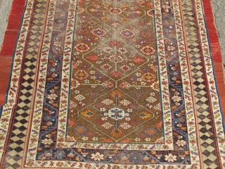 South Caucasian or Northwest Persian rug, great old handle with many individuating features, small nuances, and eccentric drawing. Great weave and fabulous colors.          