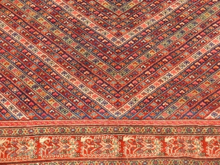 Fereghan Horse Cover, Central Persia, 2nd half of the 19th cen. apx. 5'9"x 5'9" A luxurios equestrian weaving in remarkable state of preservation. Detailed intricate drawing with rich color. INV# 14583  