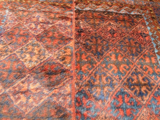 Baluch Yatak, This is a sleeping rug most probably woven in western Afghanistan. The wool is spectacular and colors are natural. This is an authentic domestic weaving from the nineteenth century and  ...