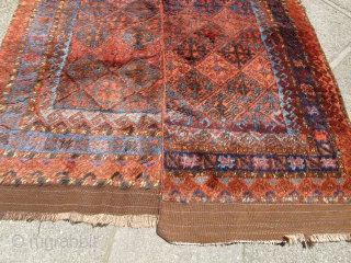 Baluch Yatak, This is a sleeping rug most probably woven in western Afghanistan. The wool is spectacular and colors are natural. This is an authentic domestic weaving from the nineteenth century and  ...