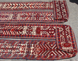 Yomut Turkmen Tent Band. Full and complete with plush drawing in wool pile with silk highlights. 42 feet long 1'3" wide. 2nd half of the 19th century. Inv. #14580.    