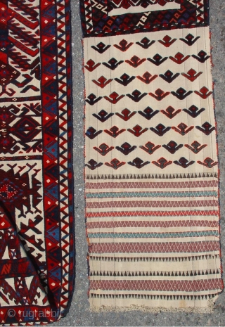 Yomut Turkmen Tent Band. Full and complete with plush drawing in wool pile with silk highlights. 42 feet long 1'3" wide. 2nd half of the 19th century. Inv. #14580.    