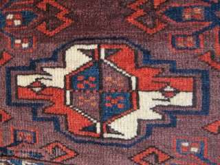 Antique Yomud Chuval with a rare and particularly good minor gul often seen on older Turkmen subgroup bags and main carpets. Great spacing and drawing with a fine weave and excellent condition  ...