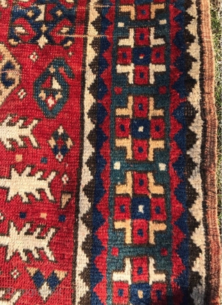 Tree Kazak, 3rd qtr  19th c. size= 4’11” x 6’5”

Collection of Dr. Timothy Mc Cormack

Original selvedges, original flat woven ends with traces of the supplementary decorative knots. Even wear with no  ...