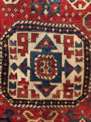 Tree Kazak, 3rd qtr  19th c. size= 4’11” x 6’5”

Collection of Dr. Timothy Mc Cormack

Original selvedges, original flat woven ends with traces of the supplementary decorative knots. Even wear with no  ...