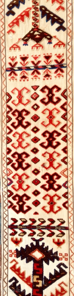 This rare tent band with silk highlights is a survivor from the height of Karakalpak material culture. While, generally, age is associated with quality in Central Asian weavings, in the case of  ...