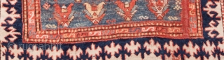 
A rare “Kazak-type” rug with an east Caucasian field design. The field color, neither green nor blue and hard to capture in a photo is unusual and appealing. The powerful, reciprocal border  ...