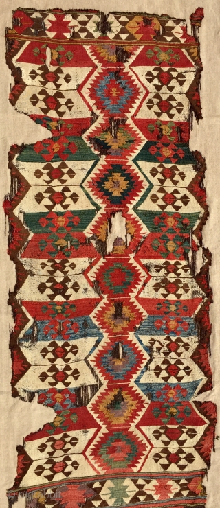 
Mut kilim. 19th century. Probably one of two panels. 255 x104 cms.                     