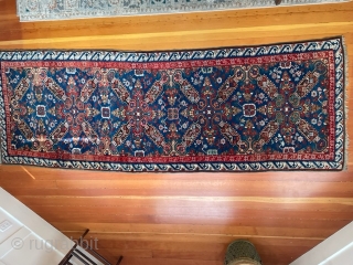 Antique Seychour (Seishour) rug woven in the Kuba district of the Caucuses (Azerbaijan) during the second half of the nineteenth century
Size: 41" x 116" (3'5 x 9'7")
Construction: thirteen knots vertical by nine  ...