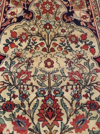 Kerman rug - ~ 1875 with beautiful calligraphy, that begins, "made for ... ", and so on and so forth (I've had multiple interpretations over the years ... some say it's poetic,  ...