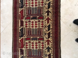 Genuine Baluch War rug Circa 1985 depicting the Russian war with Afghanistan. Beautiful rug in excellent condition 5m x 0.8m             