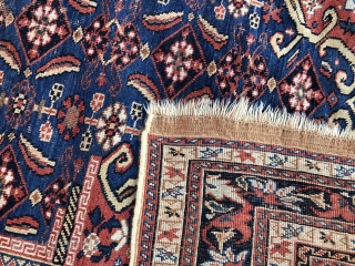 Afshar; c.1915; 4'x5'6"; good condition-1"x5" area needs repiling; good weave and color; $850.00                    