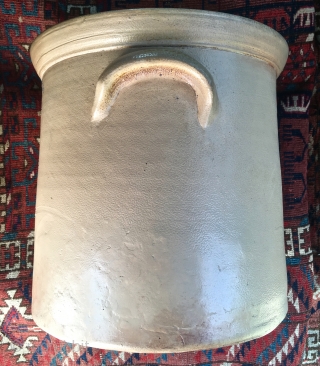 1866-1870, 2 Gallon, Cobalt decorated, salt glazed Crock by F.T. Wright and Son of Taunton, MA. No chips, cracks, or other excuses.           