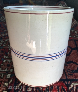 Early 1800's Mocha/Slip Ware Mug. Unusual large size and Minimalist Design.                      